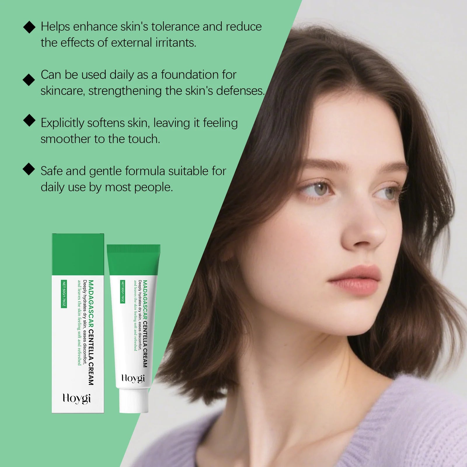 Centella Soothing Cream with Ceramide & B5 Face Repair Moisturizer Redness Relief Soothing Cream for Dry Sensitive Skin Pi-Mart