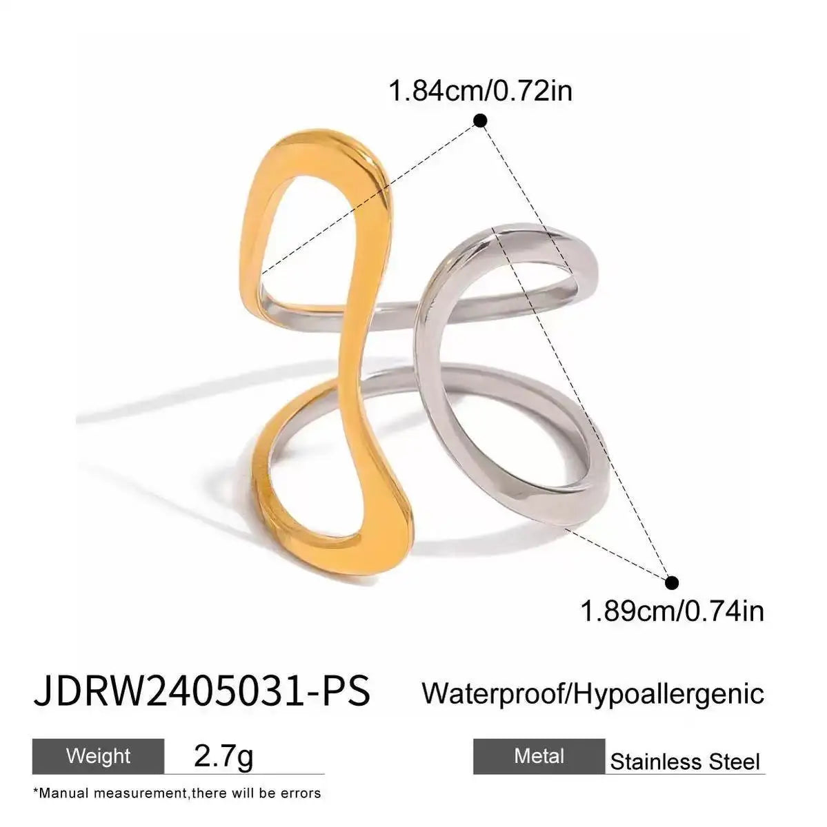 High End Waterproof Hollow Stainless Steel Finger Ring Trendy for Women Personalize Jewelry Wholesale Pi-Mart