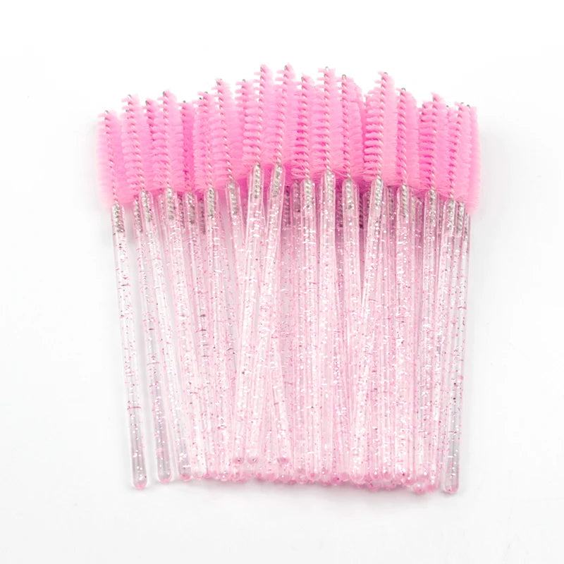5/50Pcs Black Lashes Brush Cosmetics False Eyelashes Supplies Reusable Makeup Brushes Eyebrow Brush Mascara Wands Make Up Tools Pi-Mart