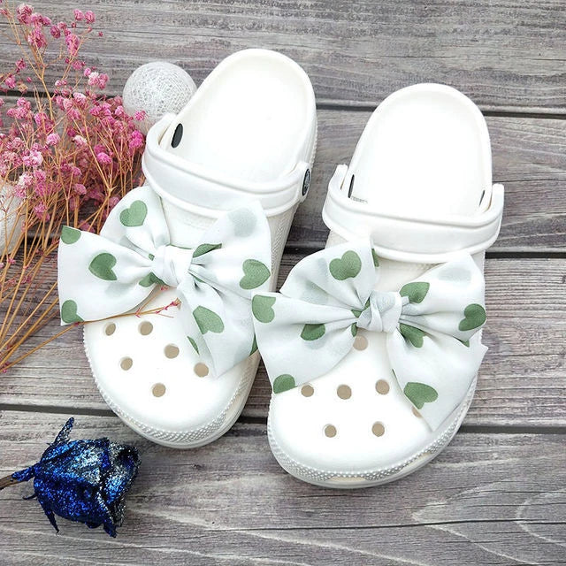 Cute Red Bow Shoe Charms for Crocs Designer DIY Bow-knot Wing Shoe Decorations High Quality Clogs Buckle Accessories New Fashion Pi-Mart
