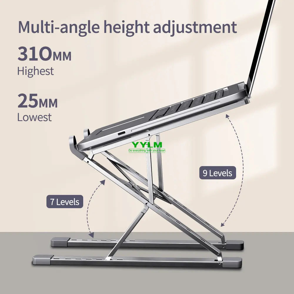 YYLM N8 Laptop Stand Aluminum for Macbook Adjustable Portable More Stabe Laptop Stand Cooling Stand Foldable Notebook Holder Pi-Mart