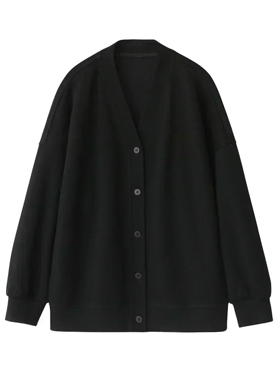 CHIC VEN Korean Autumn Winter Women's Sports Coat Casual Loose V-neck Sweatshirt for Women Thick Warm Tops Office Lady Female LadyShow.Store