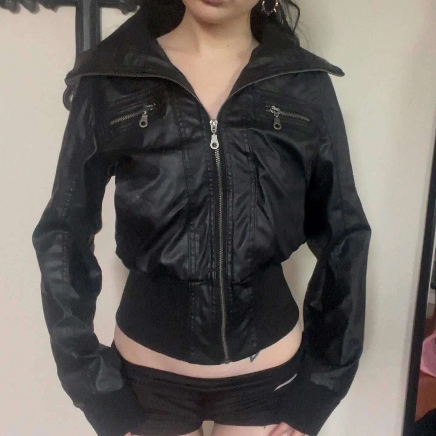 Subculture Harajuku Vintage Safari Coats with Hooded Women Zipper Sweatshirts Casual Streetwear Grunge Jacket Y2k Stand Neck LadyShow.Store