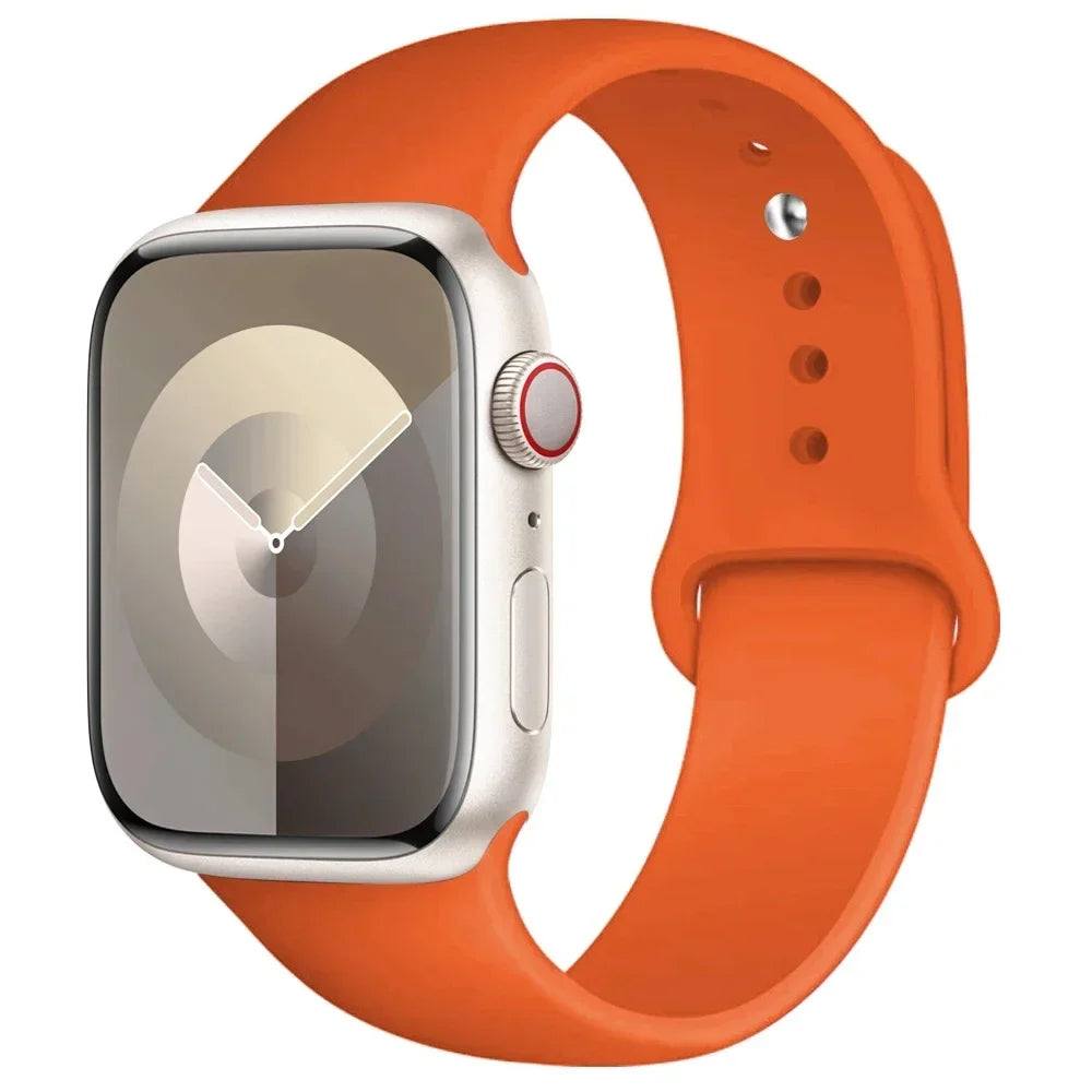 Silicone Band For Apple Watch strap 44mm 45mm 40mm 41mm 42-38mm 45 mm sport bracelet iwatch series 8 7 6 5 4 3 SE 9 Ultra 2 49mm LadyShow.Store