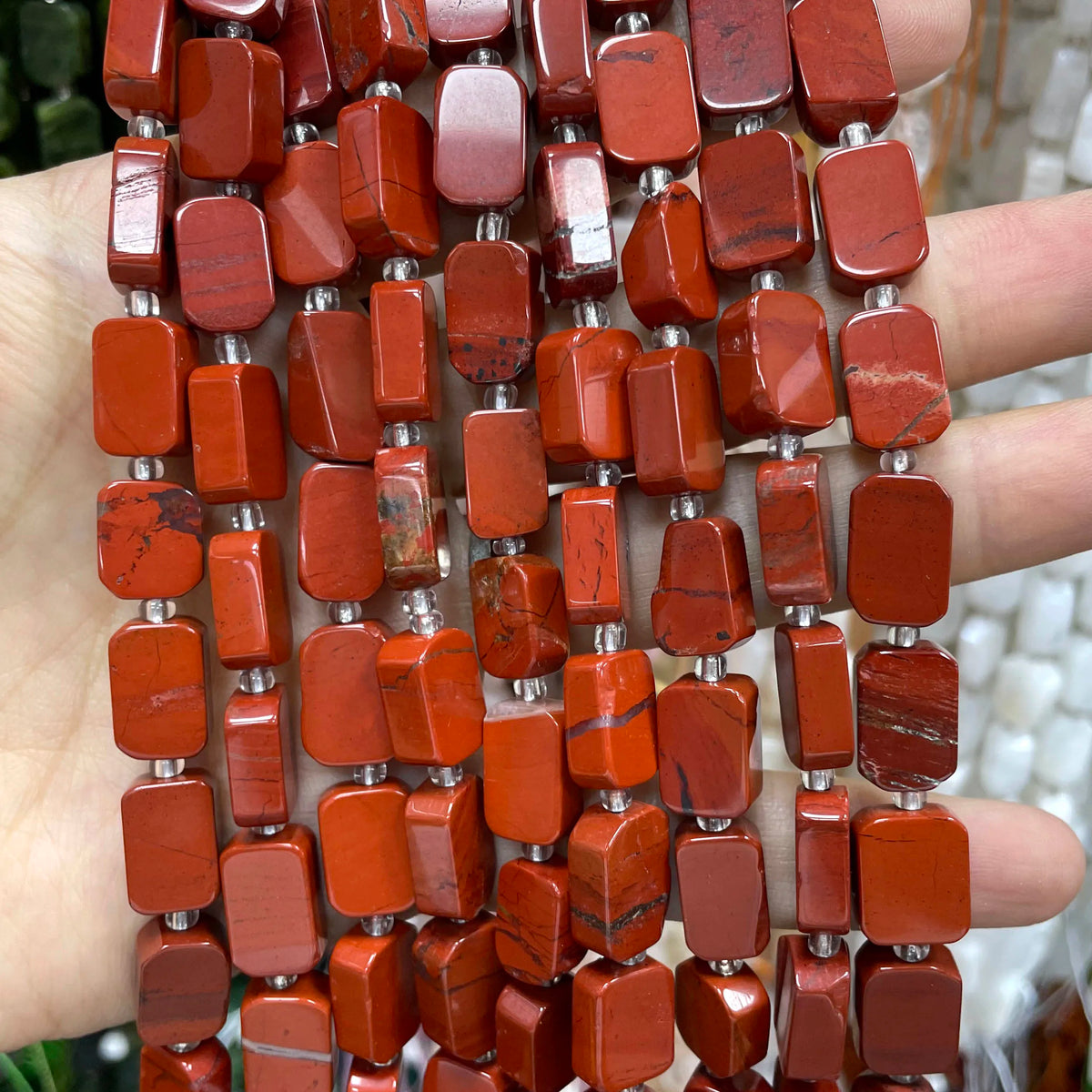 Natural Stone Flat Rectangle Amethyst Lapis Lazuli Quartz Apatite Spacer Beads For Jewelry Making Diy Bracelet Accessorie 8*12MM Pi-Mart