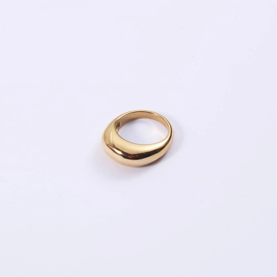 SUNIBI Fashion Simple Stainless Steel Rings for Women Arc Rings Jewellery Couple Anniversary Geometric Ring Size 5 6 7 8 Jewelry Pi-Mart