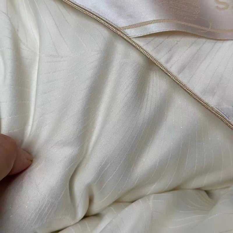 100% Natural Silk Quilt Lyocell Fiber Duvet Queen Size Summer Blanket White Luxury Jacquard Bedding Single Double Bed Comforter Pi-Mart