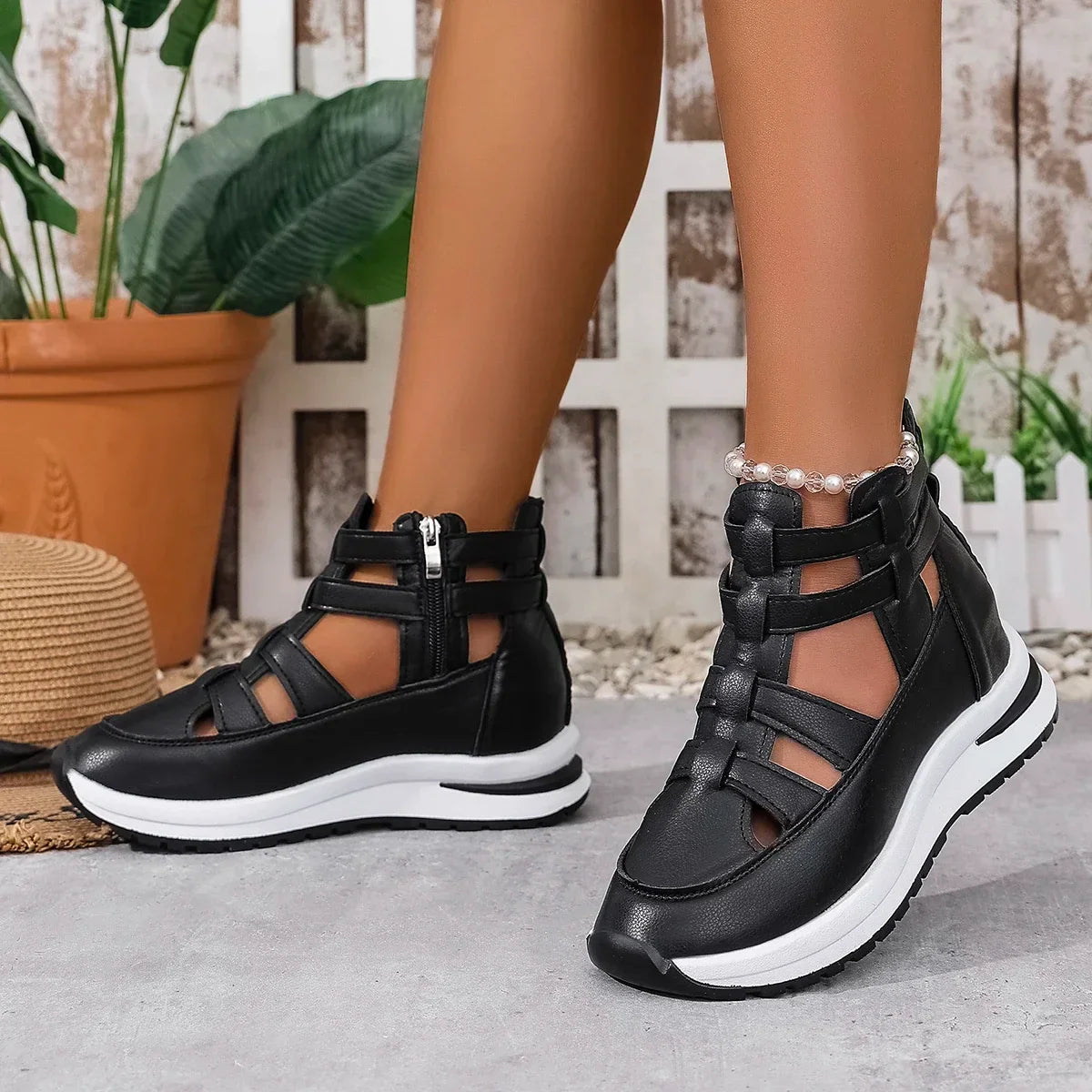 Women Sandals New Closed Toe Office and Career Summer Solid Wedge Shoes for Women New High Quality Buckle Strap Sandals Women LadyShow.Store
