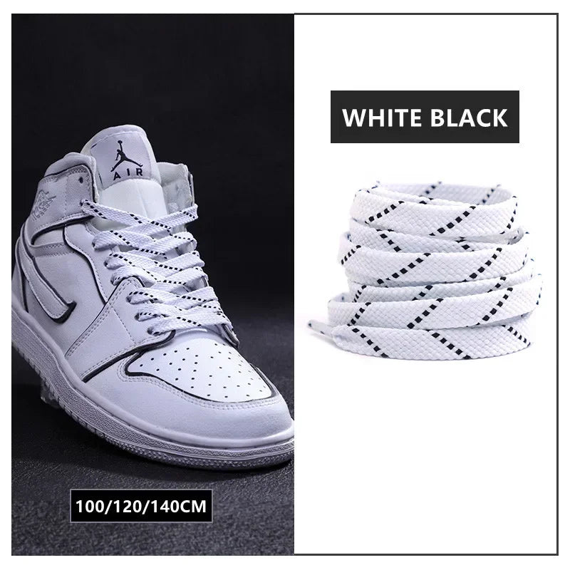 Classic Shoelaces for Sneakers Flat Mixed-colors Shoe laces AF1/AJ Shoelace Elastic Laces Shoes 100/120/140CM Strings 1Pair Pi-Mart