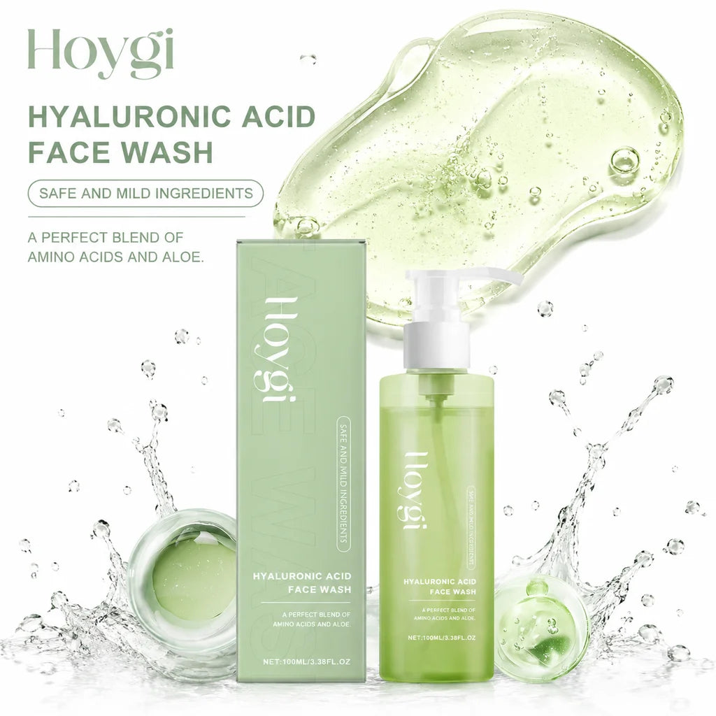HOYGI Hyaluronic Acid Cleanser Oil Control Blackhead Remover Facial Skin Pore Cleansing Gel Brightening Exfoliating Face Wash Pi-Mart