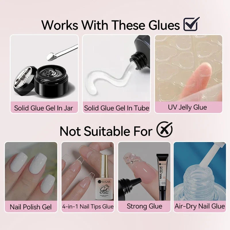 UR SUGAR 15ml Remover For Solid Tips Gel False Nail Tips Solid Adhesives Gel Remover Press On Nails Gel Fake Tips Remover Tools Tri Light Beauty