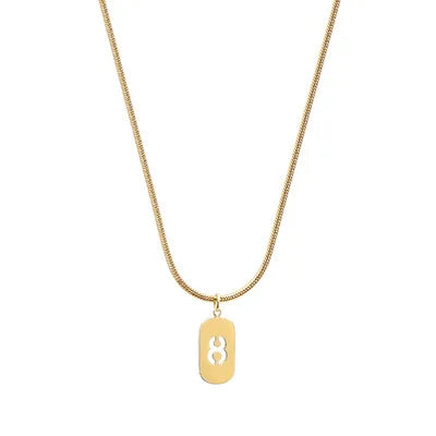 Stainless Steel Angel Number Necklace 0 1 2 3 4 5 6 7 8 9 Rectangle For Women Men Hollow Lucky Number Chain Necklaces Jewelry Pi-Mart