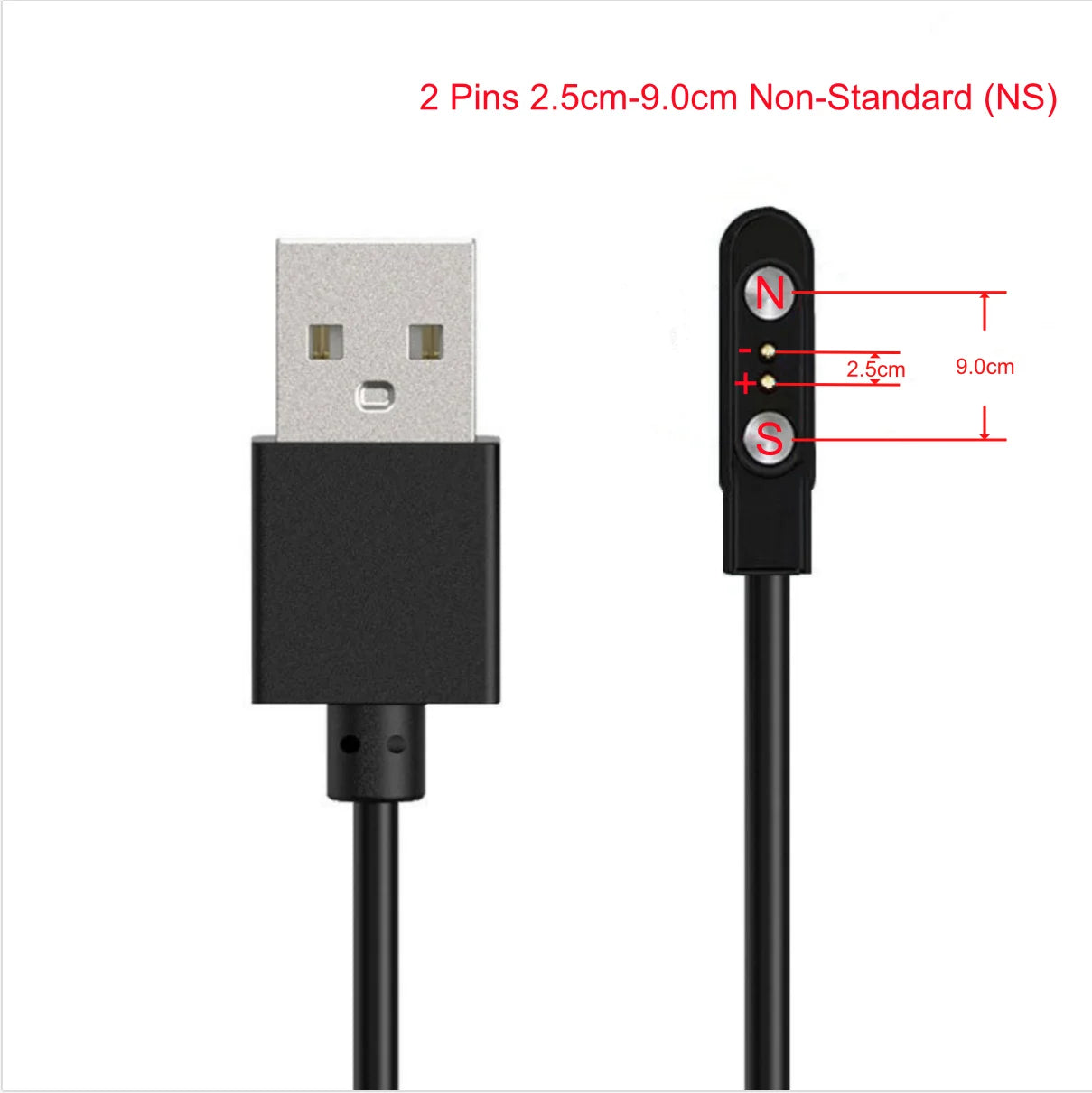 2Pin 4Pin 5Pin Magnetic Charging Cable USB to Pogo Pin for Smart Watch Earphone Wristband 60cm 5V Magnetic Dock Charger Adapter LadyShow.Store