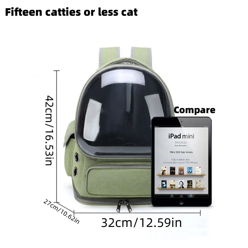Pet Cat Carrier Bag Outdoor Travel Backpack for Cats Small Dogs Breathable Cat Carrying Bag Pet Supplies Transparent Pi-Mart