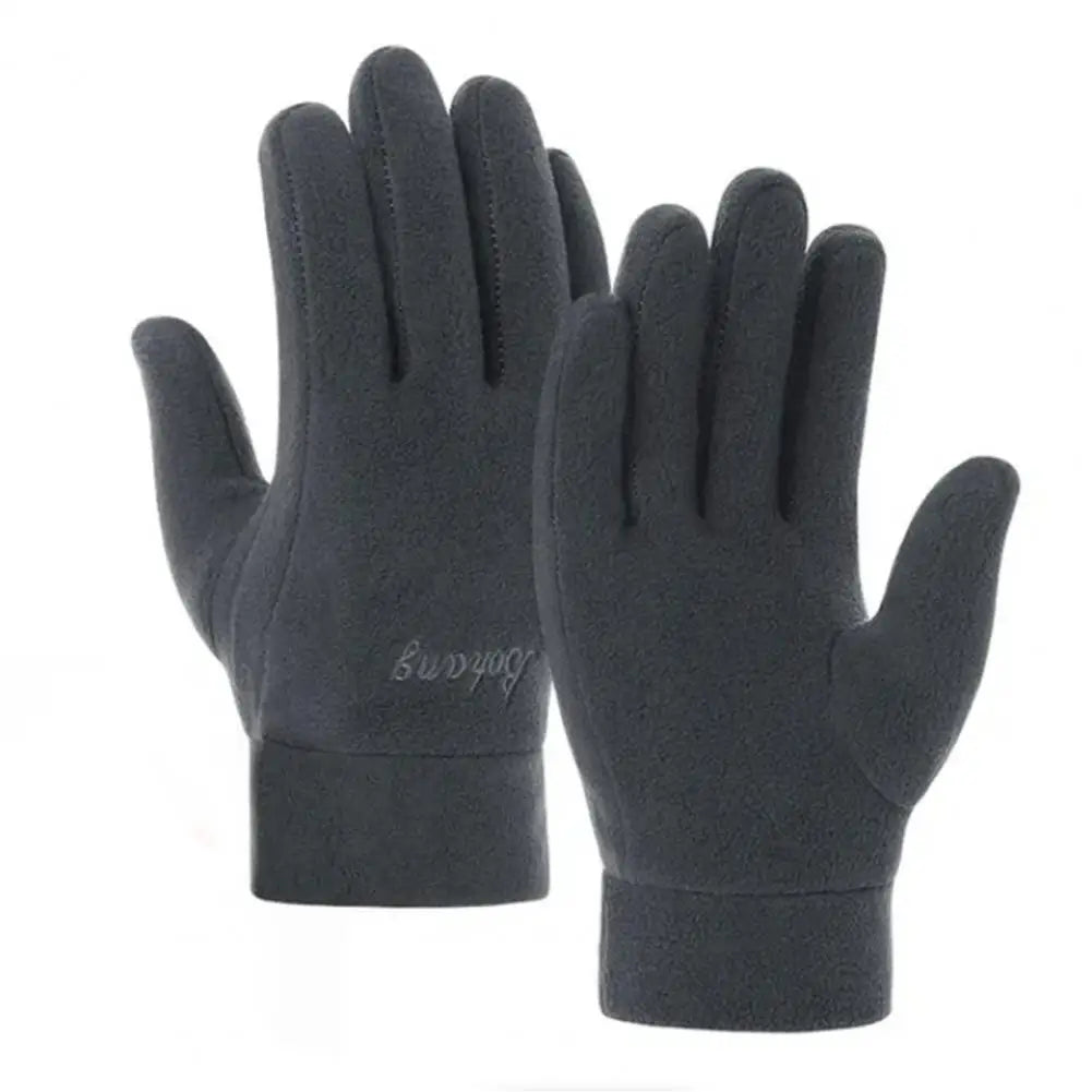 1 Pair Winter Polar Fleece Gloves Men Women Warm Outdoor Cycling Driving Gloves Windproof Non-Slip Soft Thickened Male Gloves Pi-Mart