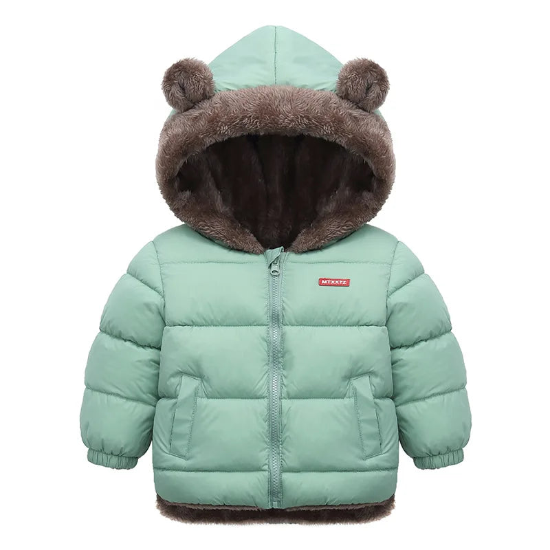 Baby Boys Girls Jacket Hooded Cotton Outerwear Children's Thick Fleece Coat Cashmere Padded Jackets Winter Boys Girls Warm Coats LadyShow.Store
