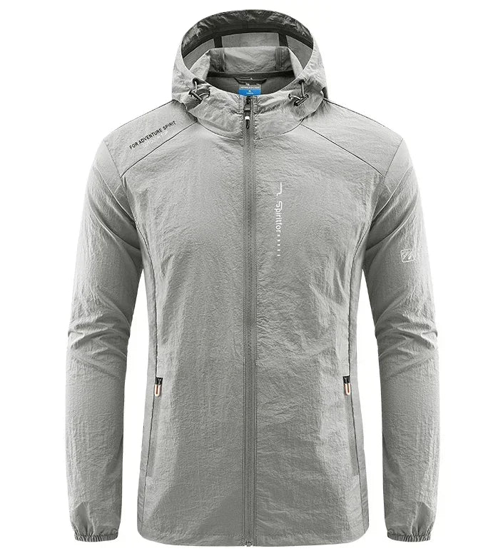 Men's UPF 50+ UV Protection Windbreaker Quick Dry Jacket Outdoor Sun-Protective Thin Hiking Fishing Cycling Hooded Sport Light LadyShow.Store