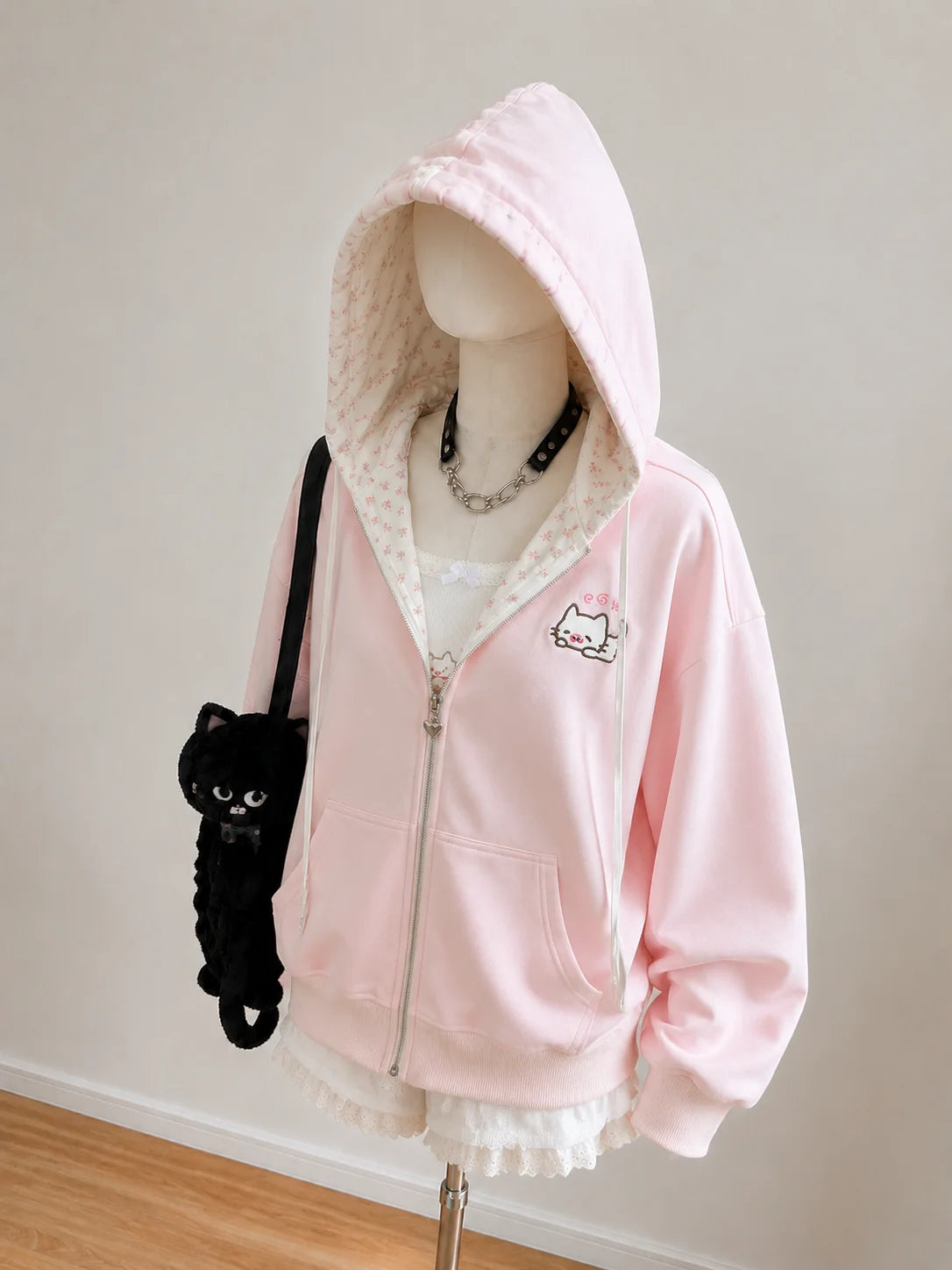 American Vintage Japanese Jacket Hooded Women 2026 Cotton Coats Outwear Design Subculture Gothic Sweatshirts Harajuku Pi-Mart