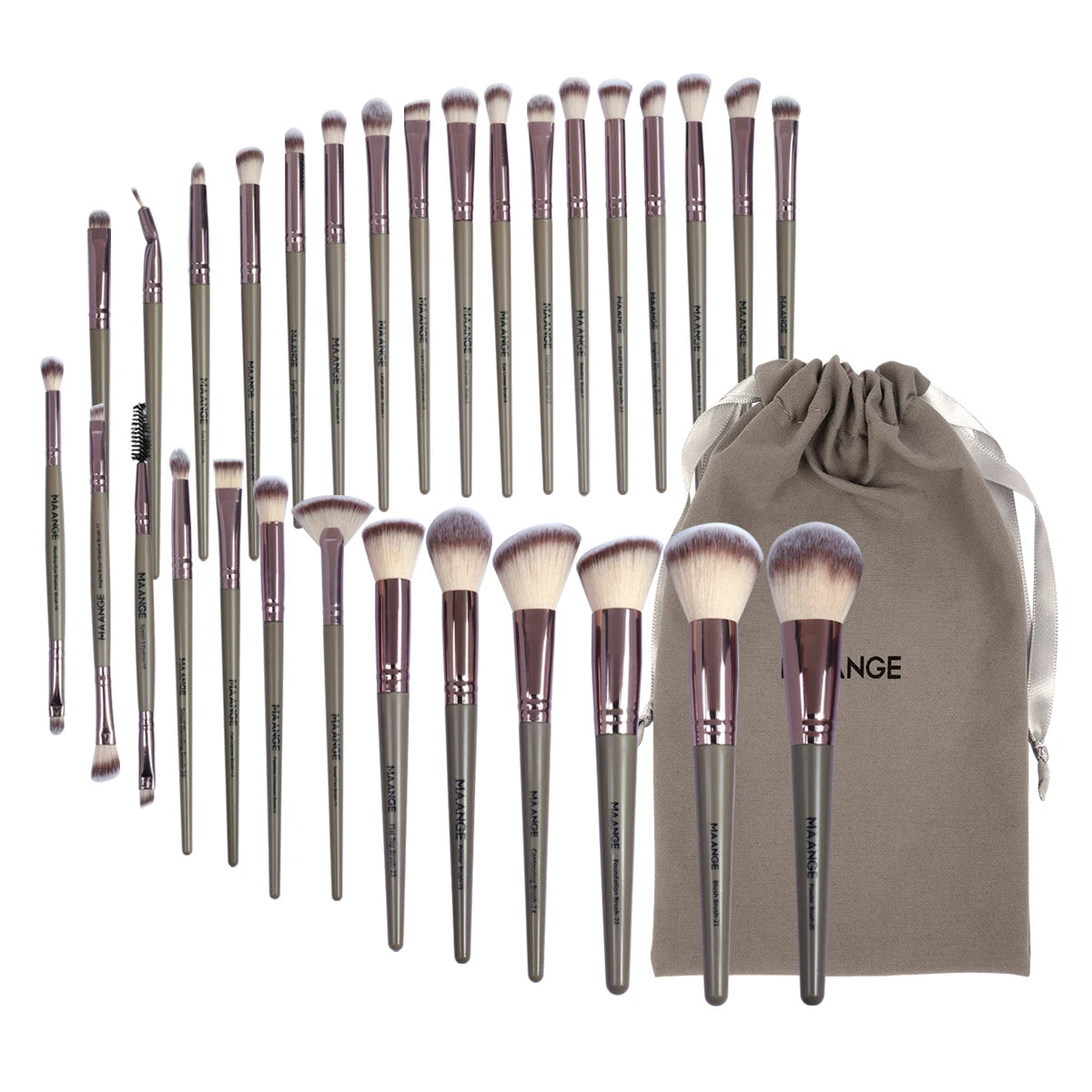 MAANGE 30pcs Professional Makeup Brush Set Foundation Concealers Eye Shadows Powder Blush Blending Brushes Beauty Tools with Bag Pi-Mart