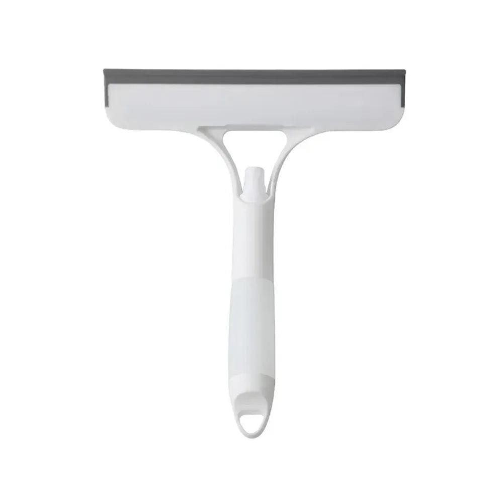 A household glass cleaning scraper that combines the functions of a watering can and a window scraper. Pi-Mart