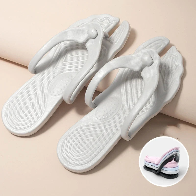 New Summer Folding Flip-Flops Business Trips Travel Portable Lightweight EVA Slippers Soft Bottom Beach Couple Slide Sandals LadyShow.Store