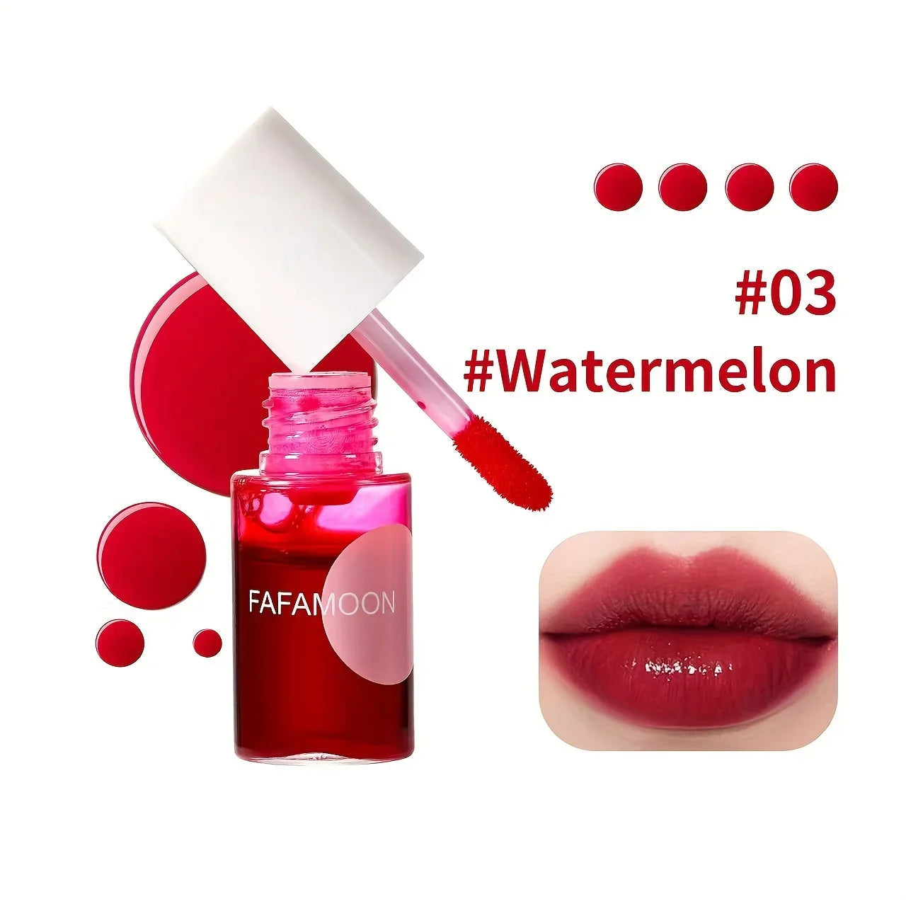 4 color Fruity Lip Tint Water Gloss Tint,Moisturizing Waterproof Liquid Lipstick, Non-Stick,High Pigment,Long-Lasting Colors LadyShow.Store