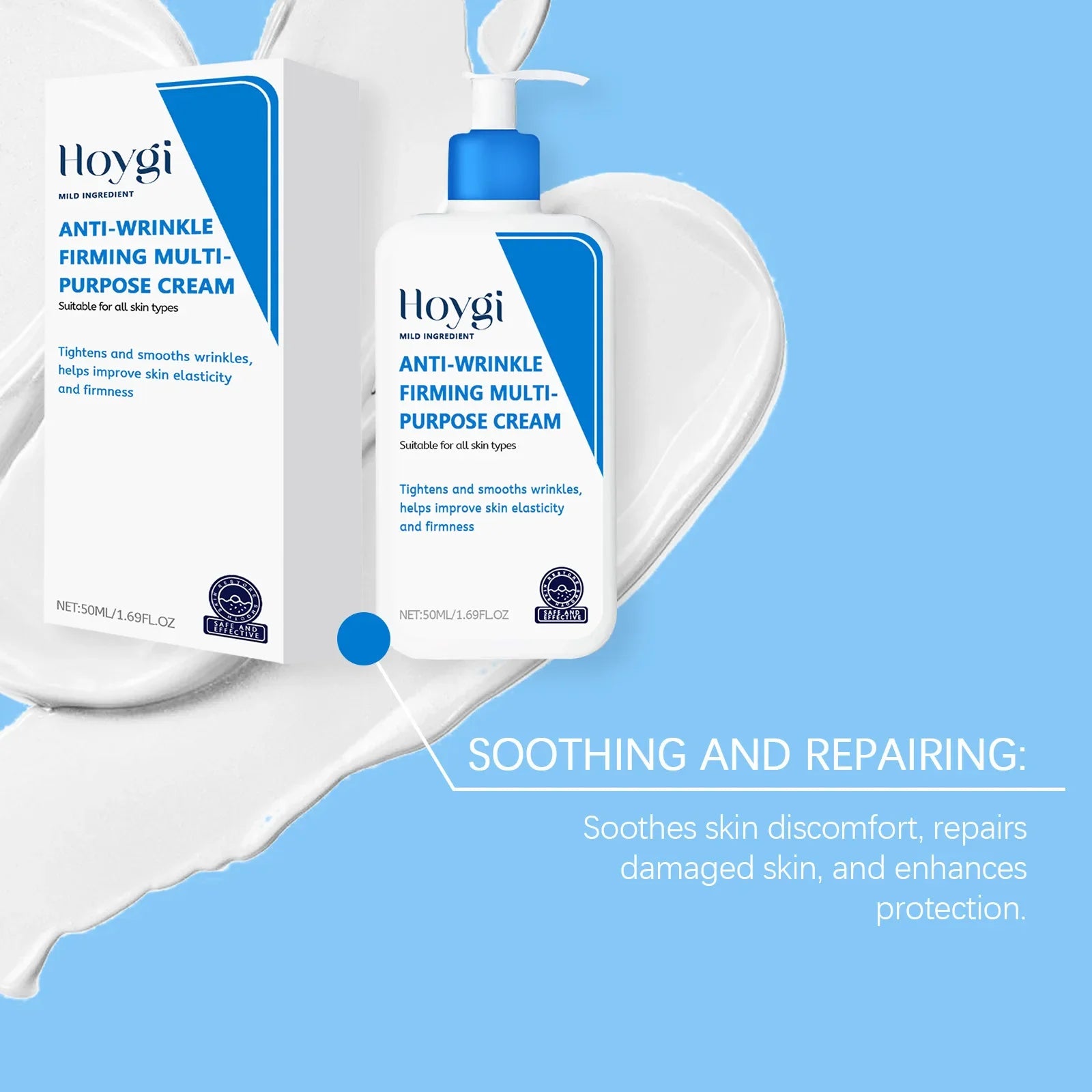 Hyaluronic Acid Cream Shrink Pores Anti Wrinkle Nourishing Hydrating Improve Dryness Remove Fine Lines Moisturizing Facial Cream Pi-Mart