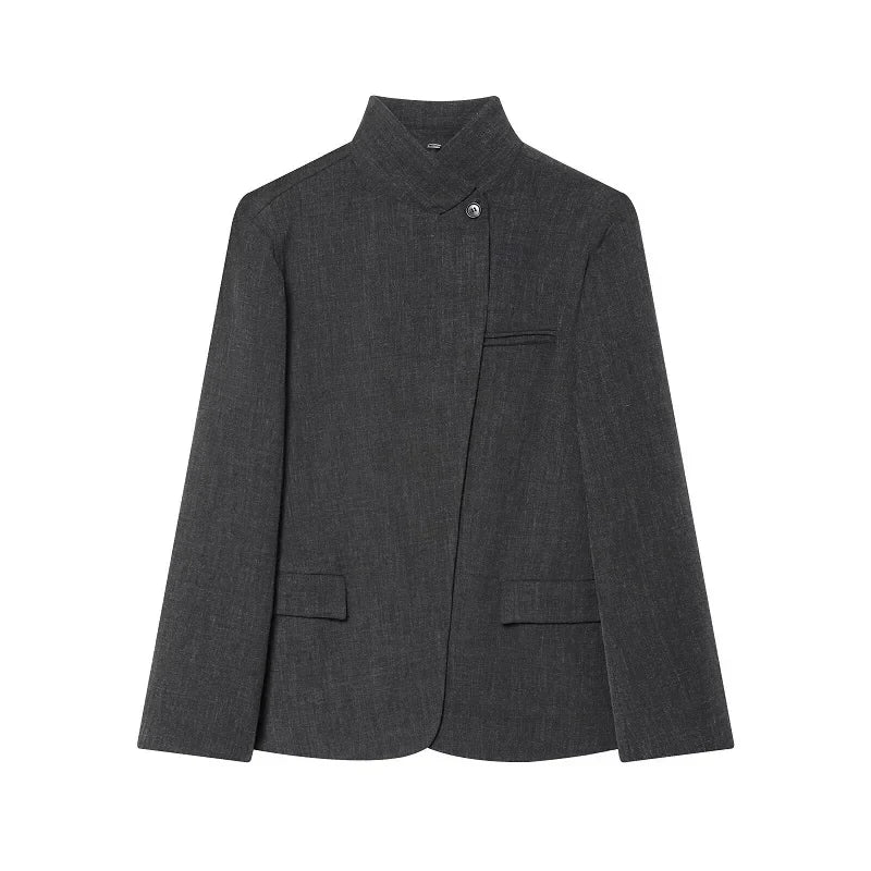 MUJER Women's Tailoring Blazers Vintage Office Blazer Woman Faux Wool Coats for Women Streetwear Outerwears Fitted Jacket Women LadyShow.Store