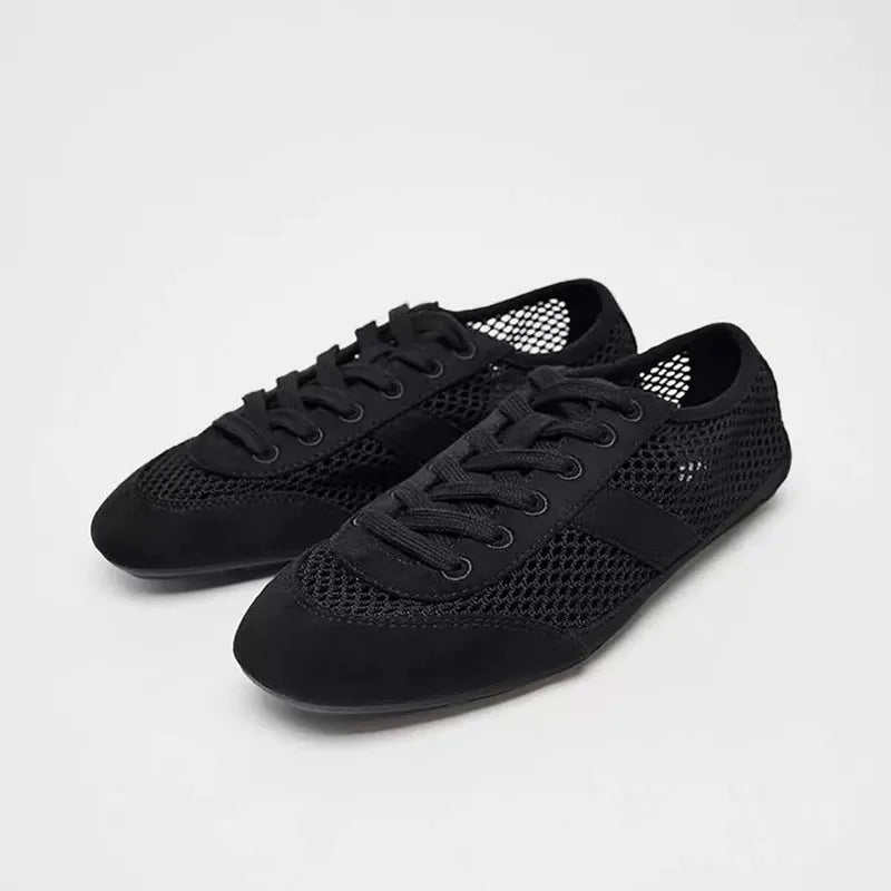 AIYUQI 2026 Women's Flat Sneakers Anti-slip Lace-up Breathable Women Sandals Plus Size Mesh Fabric German Training Shoes Female Pi-Mart