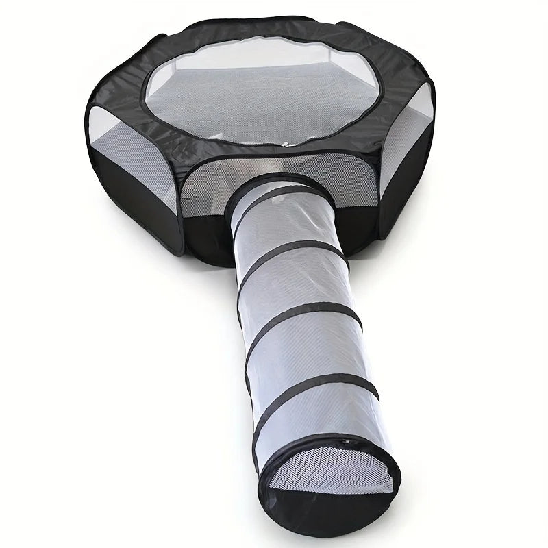 2-Piece Cat Tunnel & Play Mat Set - Foldable, Interactive Pet Toy ForCats And Dogs - Durable Polyester Pi-Mart