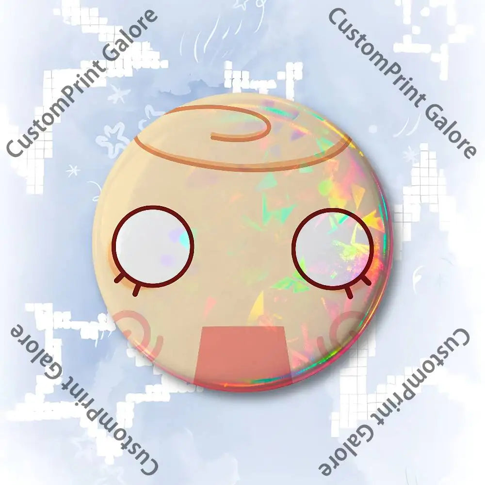 Cute Funny S-Shelly W-Wold Customizable Badge Tinplate Brooch Laser Film Lapel Pin for Decoration Party Small Gifts Pi-Mart