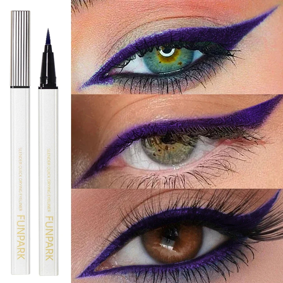 1PC New Purple Fine Liquid Eyeliner Long Lasting Eye Pen Waterproof Quick-drying Korean Makeup Products Beauty Matte Eye Pen Tri Light Beauty