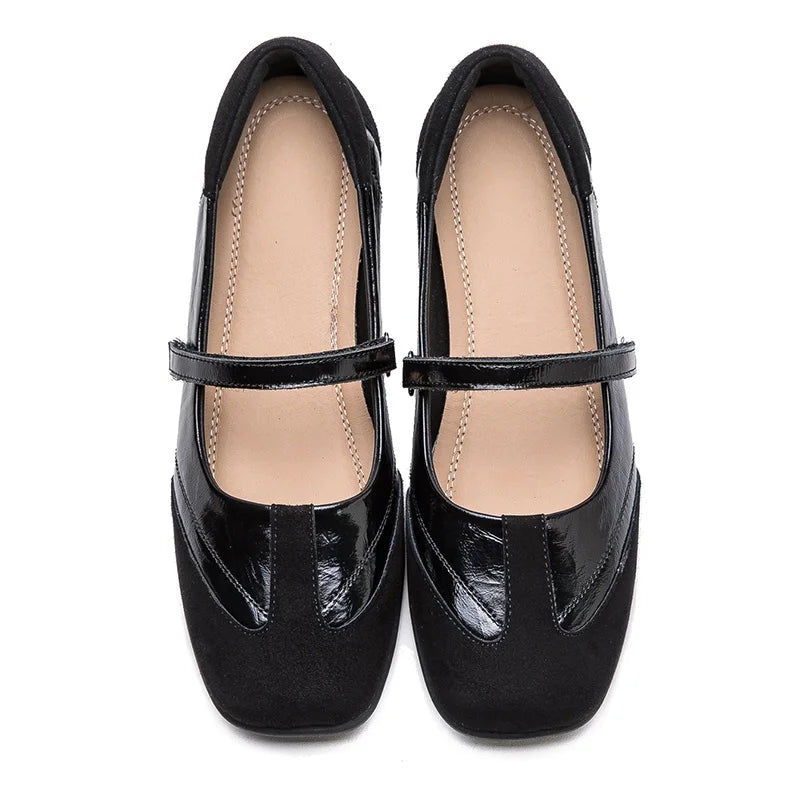 DRKANOL 2026 Women Genuine Leather Flat Shoes Summer Shallow Sheepskin Hook And Loop Casual Loafers Ladies Low Heel Single Shoes Pi-Mart
