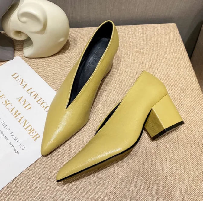 XGRAVITY Sexy Autumn New Designer Vintage Evening Shoes Ladies Fashion Pointed Toe V Cut Woman Shoes High Heel Pumps Sexy C323 LadyShow.Store