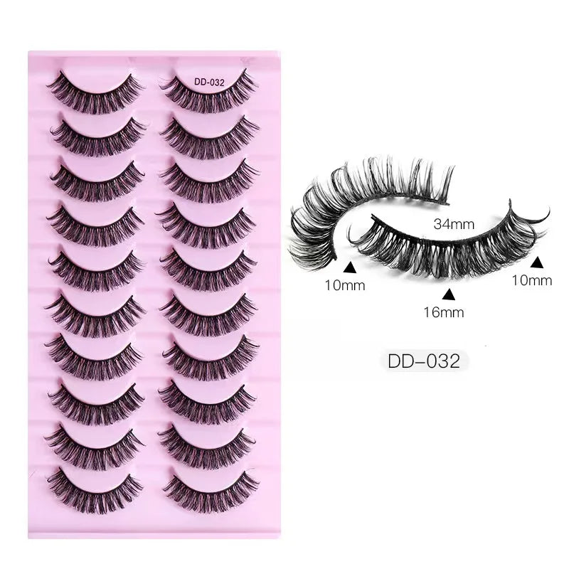 Fashion Russian Strip Lashes 2/5/10 Pairs 3D Mink Lashes Natural Eyelashes Dramatic False Eyelashes Wholesale Eyelash Extension Pi-Mart