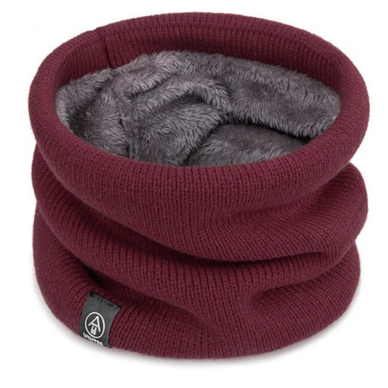 Warm Knitted Scarf Thickened Plush Windproof Winter Neck Gaiter Cold-proof Outdoor Sport Skiing Running Men Women Tube Scarf Pi-Mart