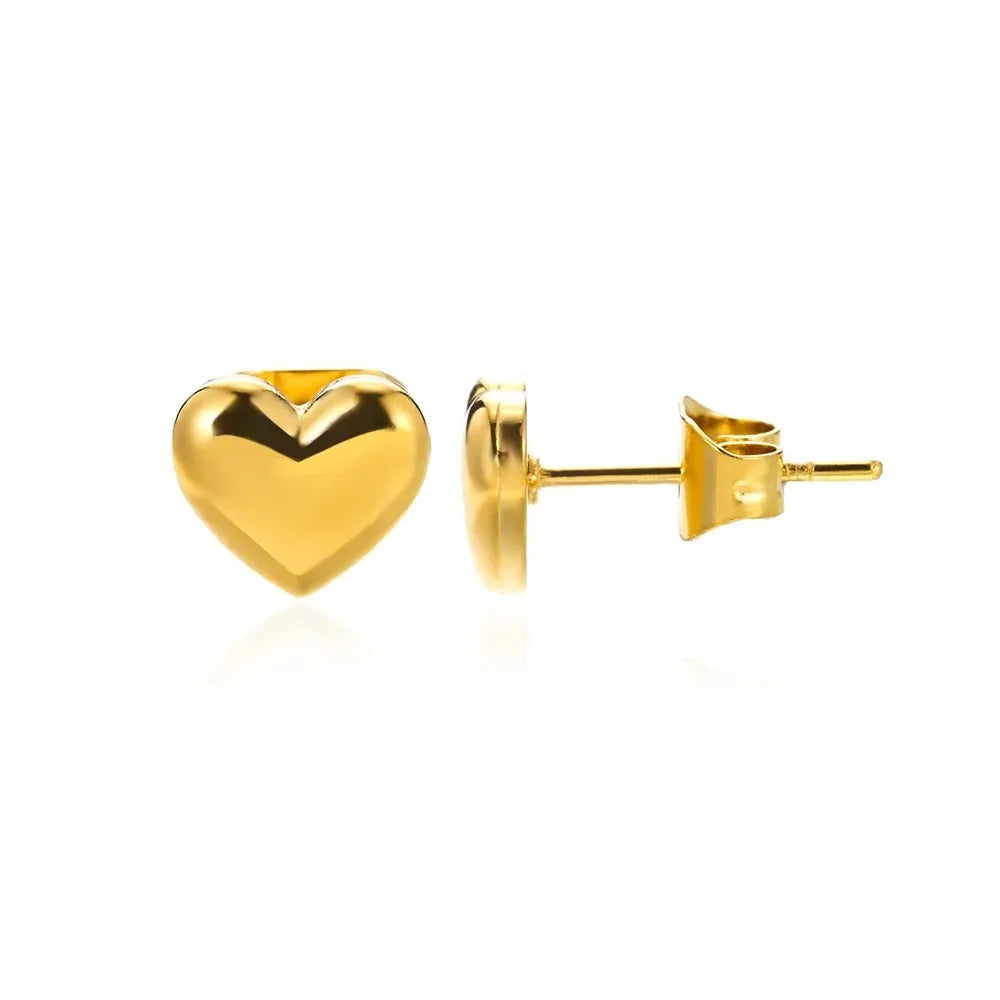 Hollow Zircon Heart Earrings For Women Stainless Steel Gold Color Heart Earring Luxury Wedding Couple Jewelry Gift Free Shipping Pi-Mart