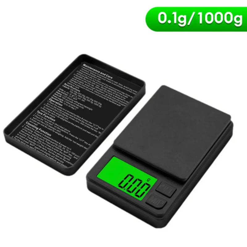 Precision Pocket Scale 1000g X 0.1g - Digital Gram, Food, Jewelry, Ounces/Grains Scale with Backlit LCD - Mini Scale for Travel LadyShow.Store