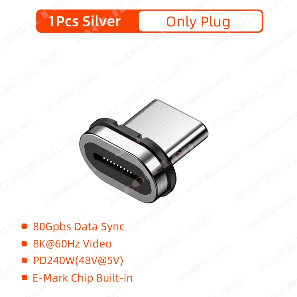 240W USB4.0 80Gbps Thunderbolt5 Magnetic Type-C OTG USB C To USB-C Fast Charge Magnet Converter Cable 8K@60Hz USB Type C Adapter Pi-Mart