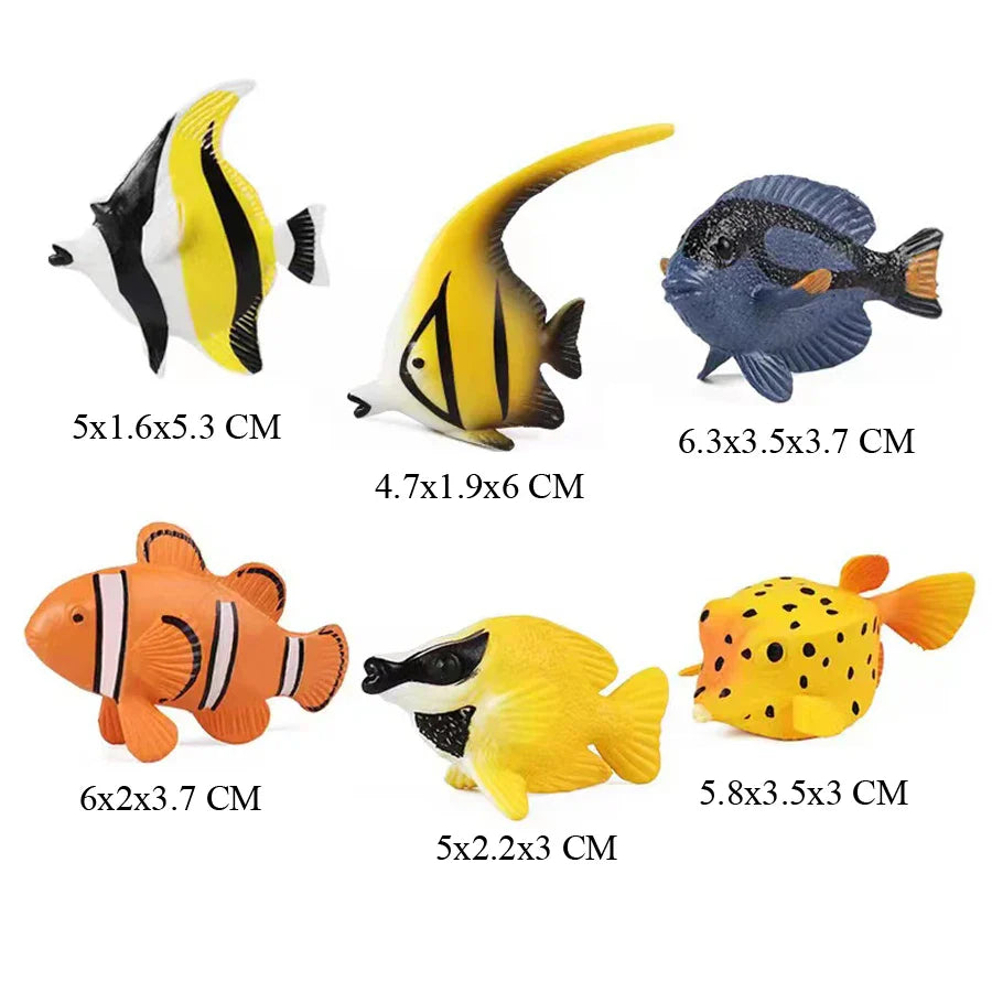 Realistic Mini Ocean Animal Figurines Plastic Marine Sea Creatures Whale Shark Dolphin Turtle Penguin Model Playset Gift for Kid LadyShow.Store