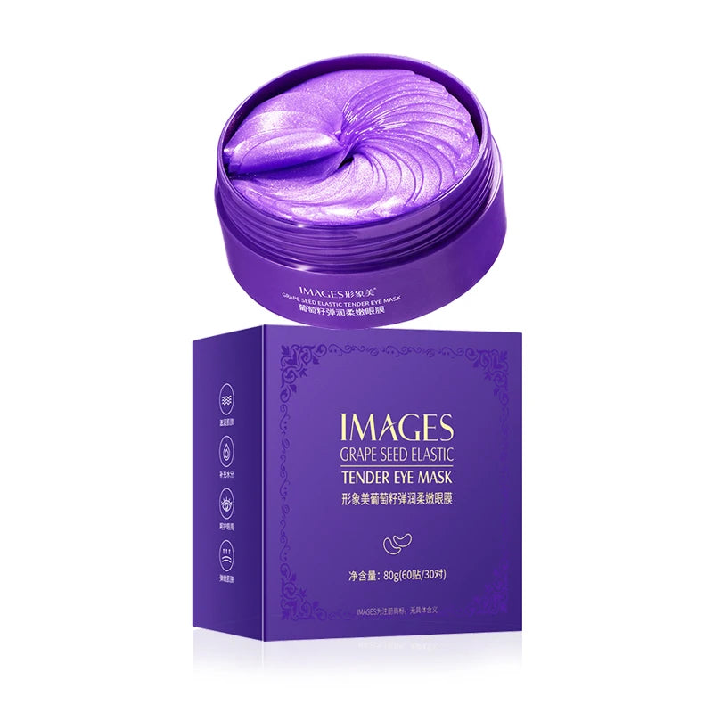 Grape Moisturizing Collagen Eye Mask Anti Dark Circles Eye Bags Anti-aging Eyes Masks Beauty Skin Care Eye Patches 60Pcs Pi-Mart