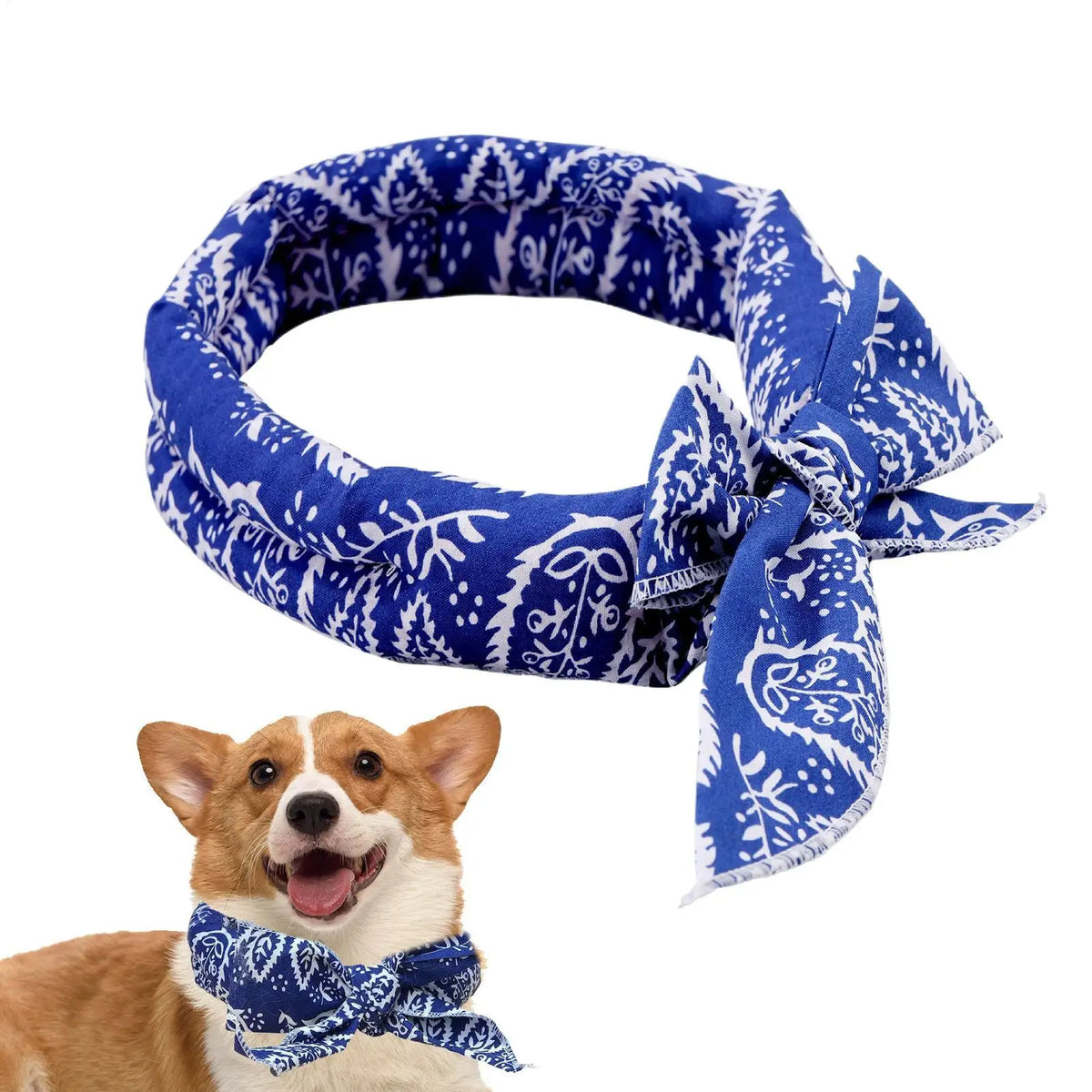 Pet Cooling Scarf Cute Dog Cooling Bandana Adjustable Fast Cooling Cat Cooling Ice Scarf Reusable Cat Collar Pet supplies Pi-Mart