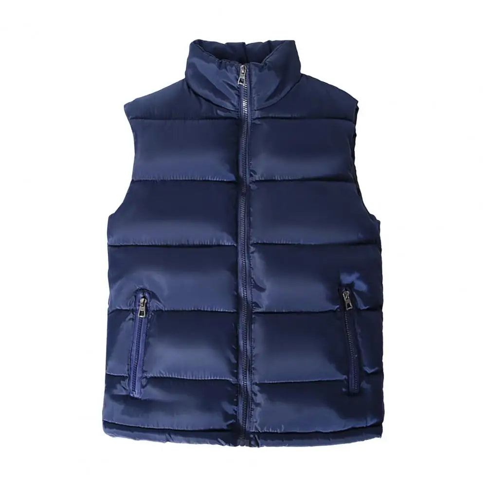 Men Vest Jacket Men Slim Fit Stand Collar Sleeveless Puffer Jackets Winter Casual Waistcoat Men Warm Coat Cold Weather Outerwear Pi-Mart