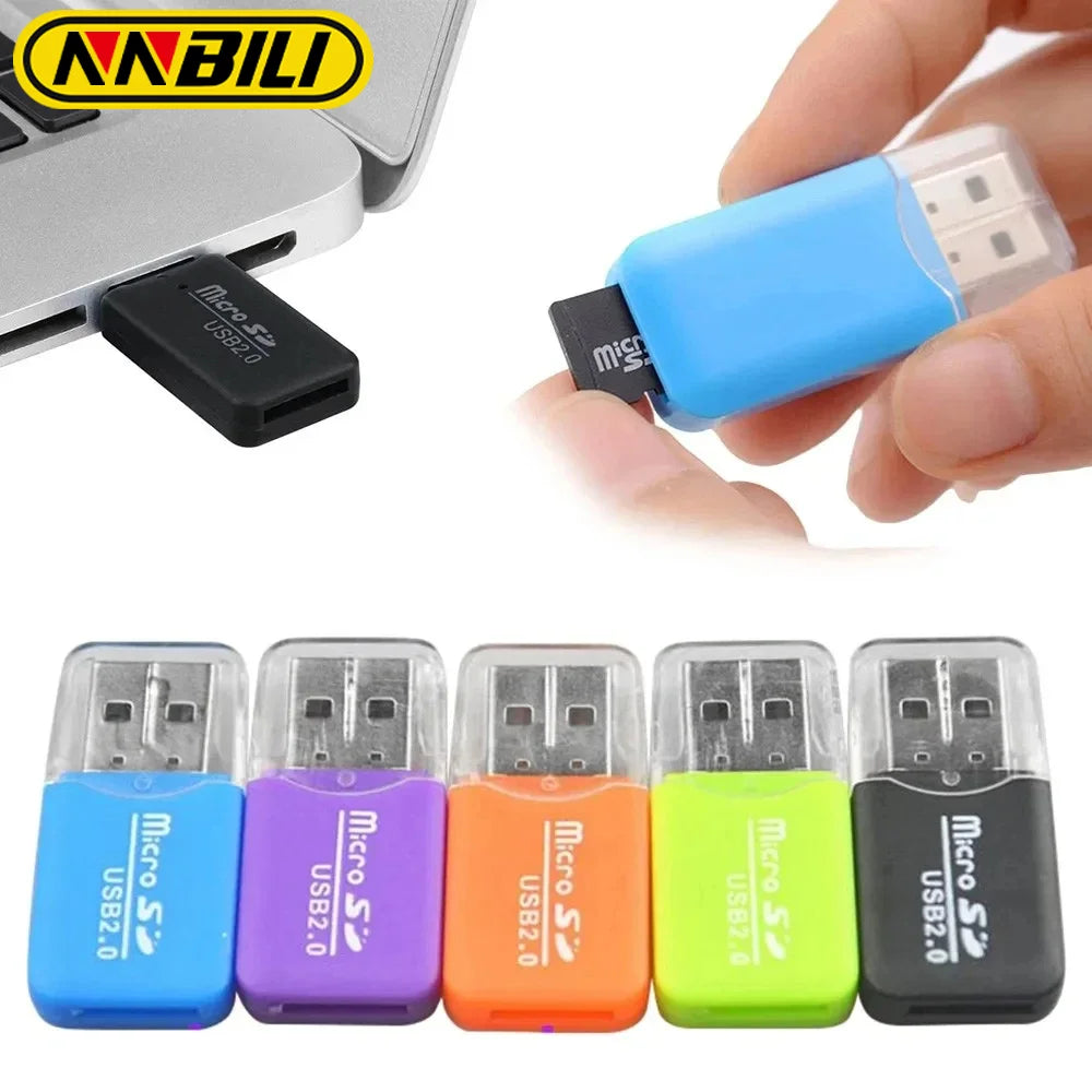 NNBILI USB micro-SD/TF Card Reader USB 2.0 Mini Mobile Phone Memory Card Reader High Speed USB Adapter For Laptop Computer Pi-Mart