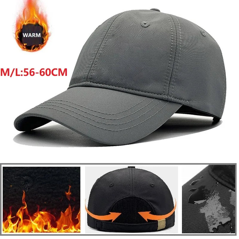 Waterproof Windproof Winter Warm Knit Beanie Fishing Hat Cap, Slouchy Soft Black Headwear Great for Winter Ski Walking Running Pi-Mart