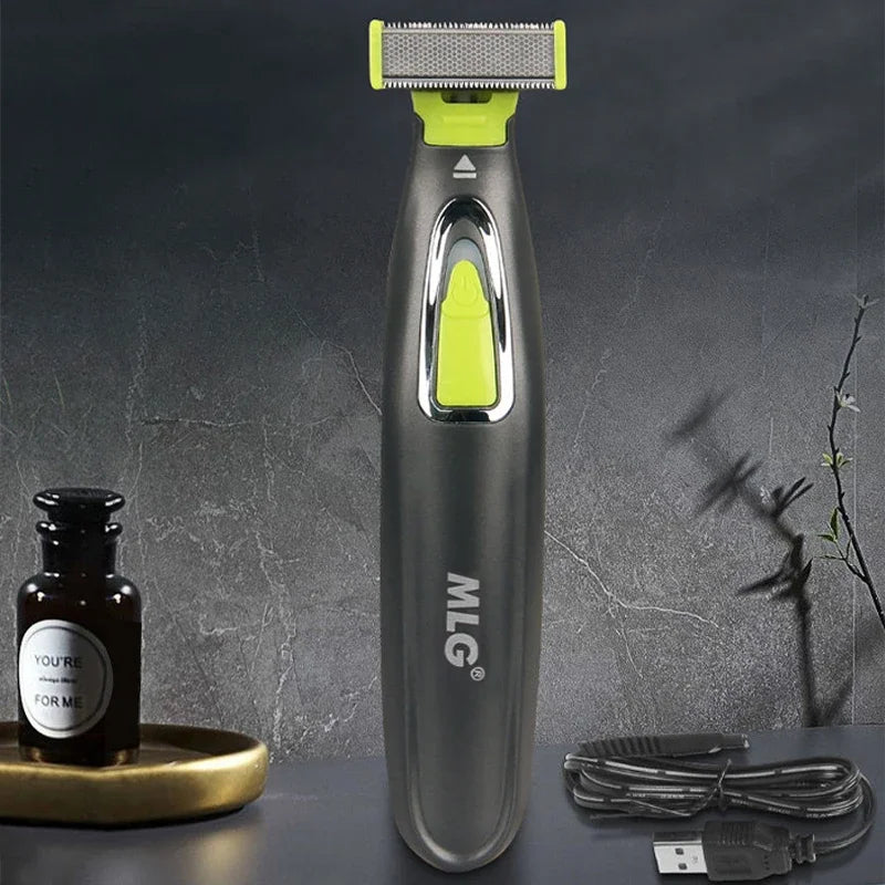MLG Electric Shaver For Men and Women Portable Full Body Trimmer USB T Shaped Blade Razor For Beard Armpit For Washable Pi-Mart
