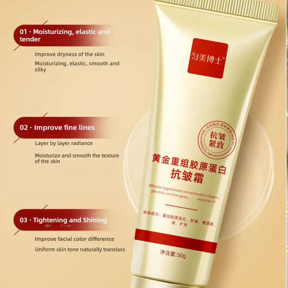 Gold Collagen Anti Wrinkle Cream Facial Tightening Moisturizing Fade Facial Fine Lines Facial Skin Care Products Pi-Mart