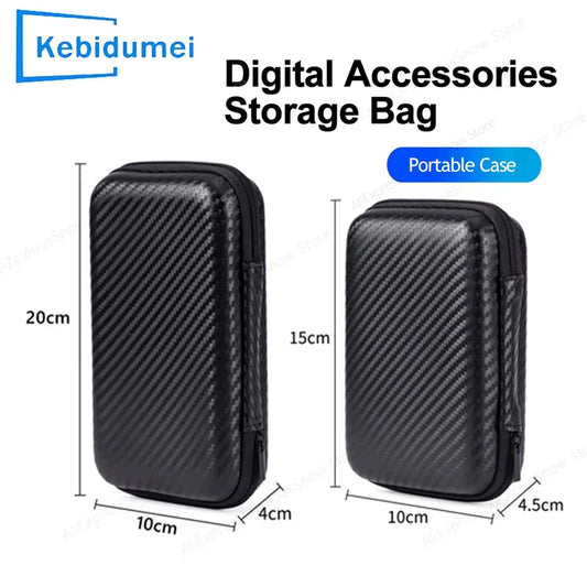 Portable Eva Storage Bag for External M.2 Hard Drive/Earphone/Data Line HDD Case Black Hard Disk Case HDD Storage Protection Bag Pi-Mart