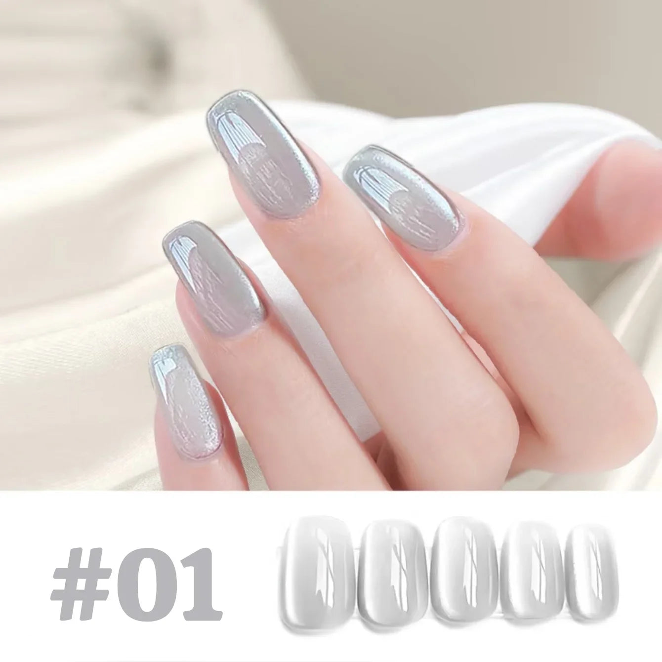 1-12pcs WS Hot Style Non-gray Universal White Cat Eye Gel Nail Polish Super Flash White Glass Bead Nail Art Nail Suppies Tri Light Beauty
