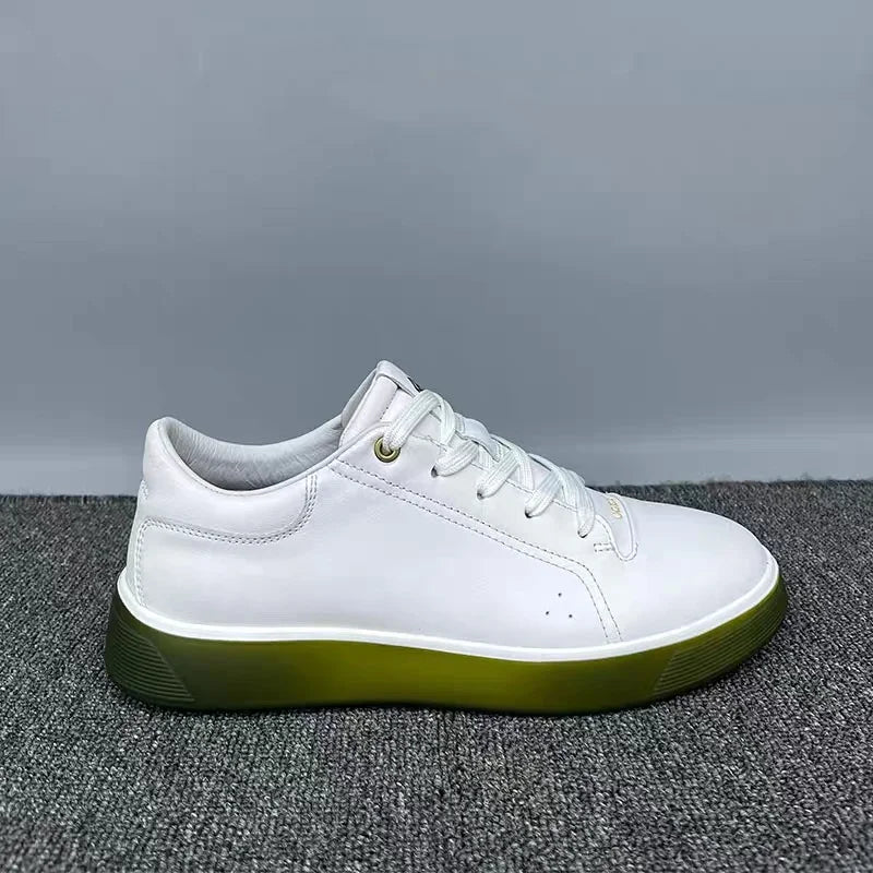 Fashion Genuine Leather Men Sneakers Breathable Comfort Classic Casual Shoes Mens Outdoor Walking Shoes Couple Footwear Pi-Mart
